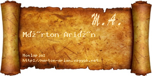 Márton Arián névjegykártya